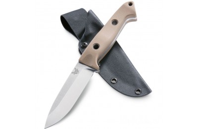Benchmade Bushcrafter Fixed 4.43" S30V Satin Blade, Sand G10 Handles, Kydex Sheath - 162-1 for Sale