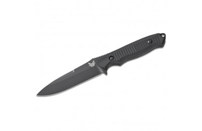 Benchmade Nimravus Fixed 4.5" Plain Blade, Black Aluminum Handles, Black Sheath - 140BK for Sale