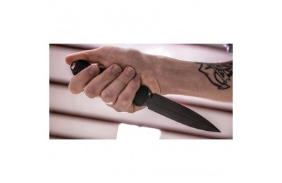 Benchmade 133BK Fixed Infidel 4.52" D2 Black Double Edge Dagger Blade, Black Aluminum Handles, Boltaron Sheath on Sale