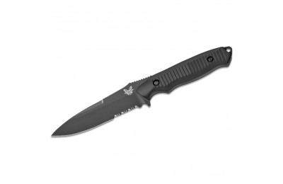 Benchmade Nimravus 4.5" BK1 Combo Blade, Black Aluminum Handles, Black Sheath - 140SBK on Sale