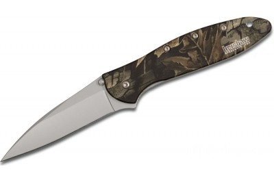 Kershaw 1660CAMO Ken Onion Leek Assisted Flipper Knife 3" Bead Blast Plain Blade, Camo Aluminum Handles for Sale