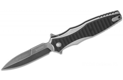 Kershaw 1559 Rick Hinderer Decimus Assisted Flipper Knife 3.25" BlackWashed Bayonet Blade, Stainless Steel Handles with GRN Overlays for Sale