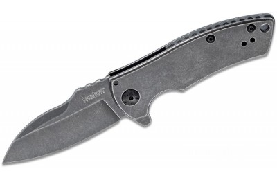 Kershaw 3450BW Les George Spline Assisted Flipper 2.9" Blackwashed Blade and Stainless Steel Handles for Sale