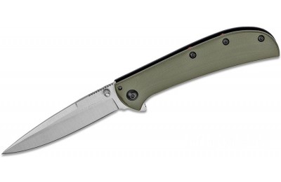 Kershaw 2335GRN Al Mar AM-3 Assisted Flipper 3.125" Satin Spear Point Blade, Green G10 and Black Stainless Steel Handles for Sale