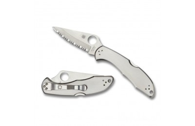Spyderco Delica 4 Stainless Steel Combintaion Edge Folding Knife for Sale