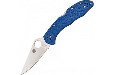 Spyderco Delica 4 C11F Lightweight Flat Ground Plain Edge Folding Knife (Blue) for Sale