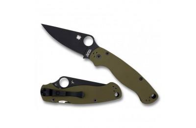Spyderco Para Military 2 G-10 OD Green Black Blade Exclusive - Combination Edge/Plain Edge for Sale